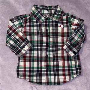 Child of Mine Carter’s Christmas Plaid Button Down Shirt Size 3-6 Months